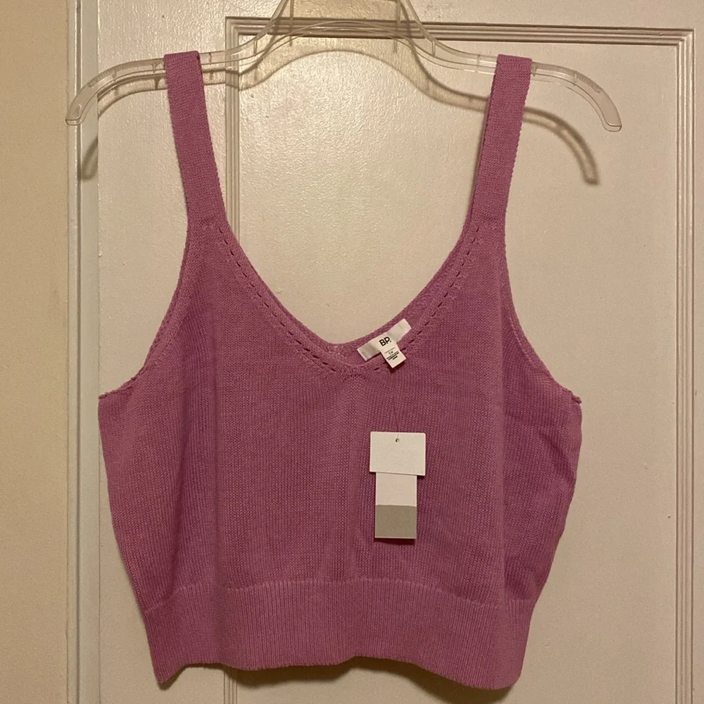🎀 5/$20 🎀 NWT Bp Knit Crochet Tank Top Tulip size in purple tulip - Picture 2 of 13